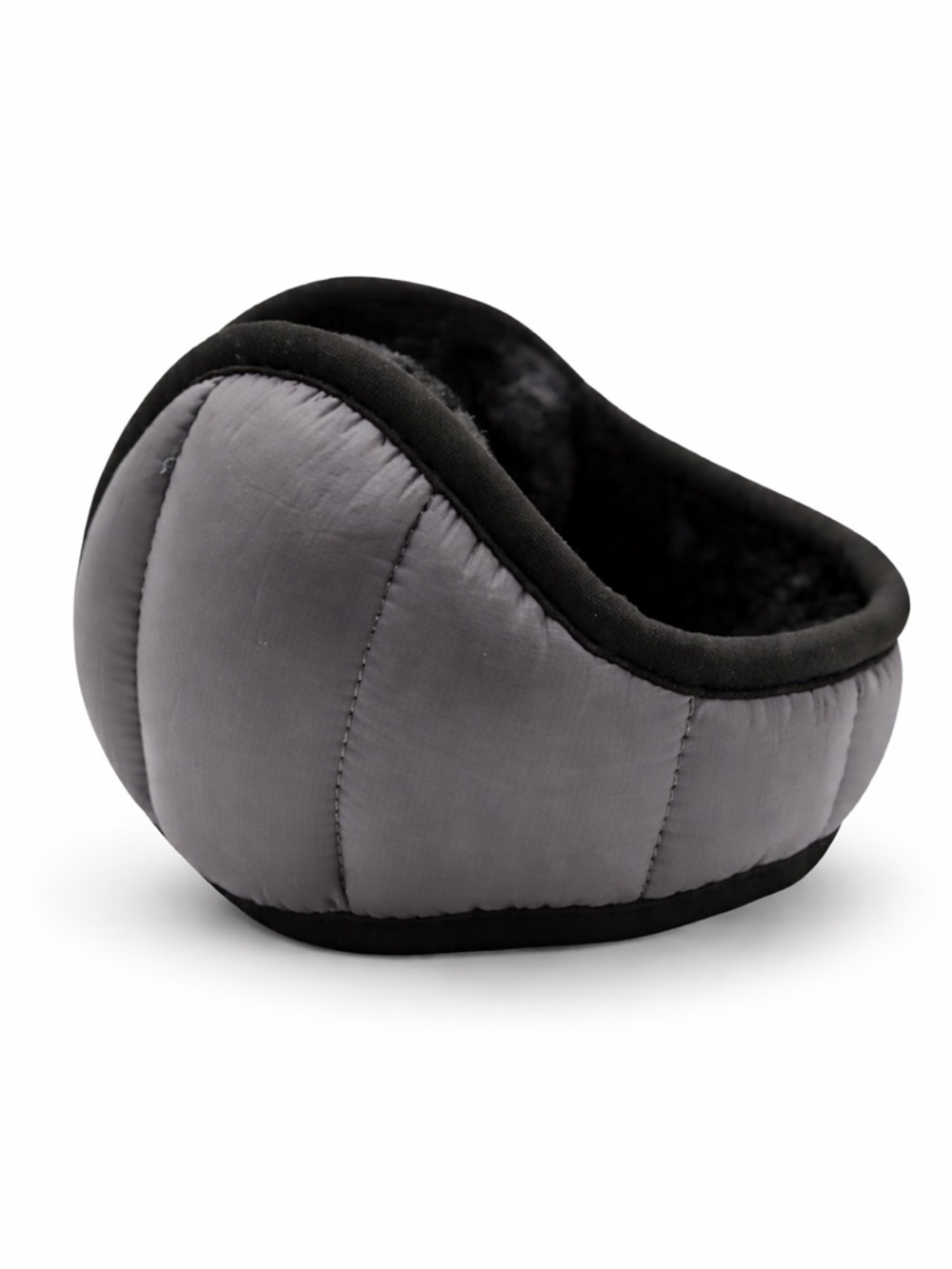 Men’s Behind Head Ear Muffs Gray Black Unisex Adjustable Winter Fleece OS